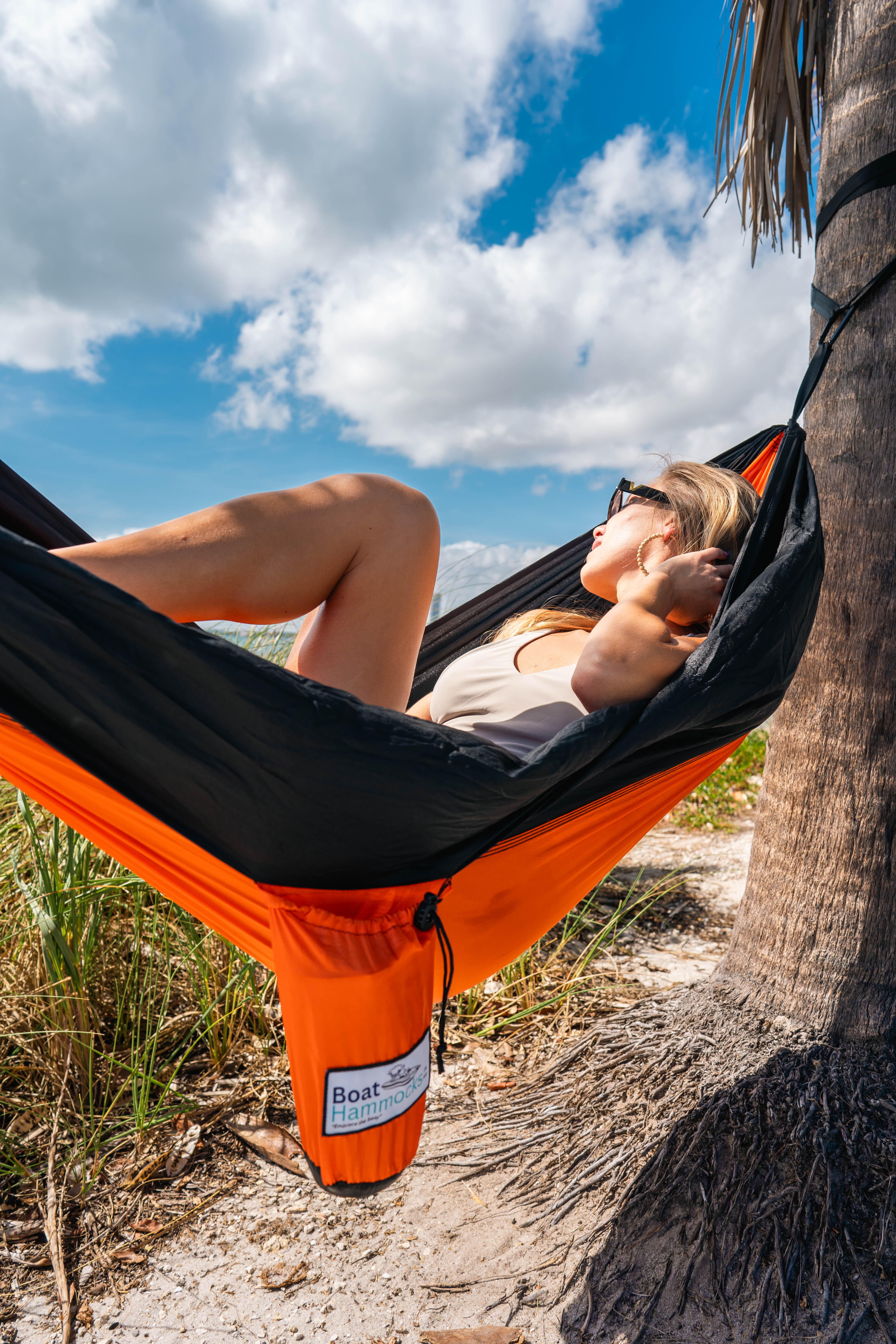 Boat Hammock | Orange & Black