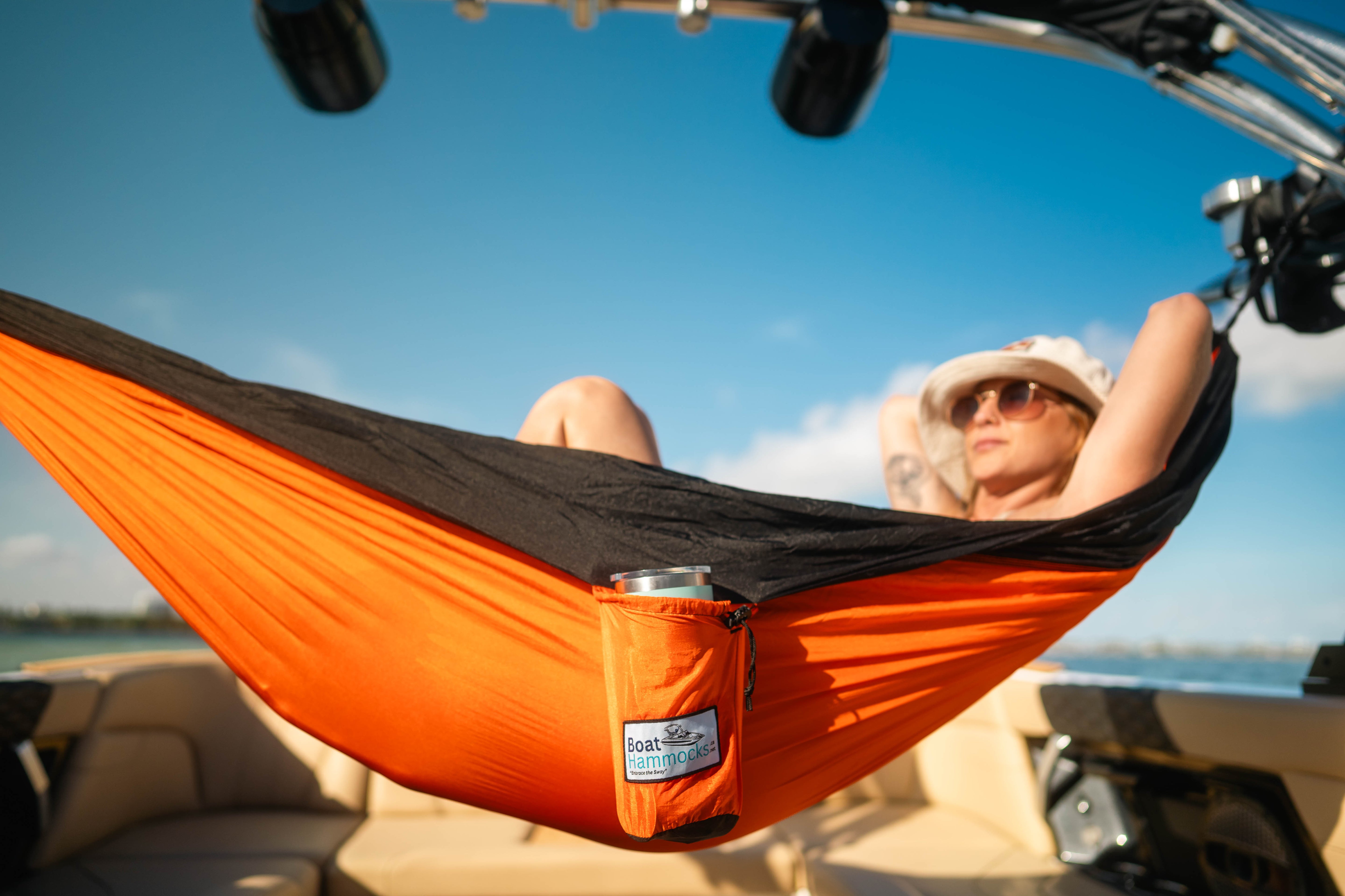 Boat Hammock | Orange & Black