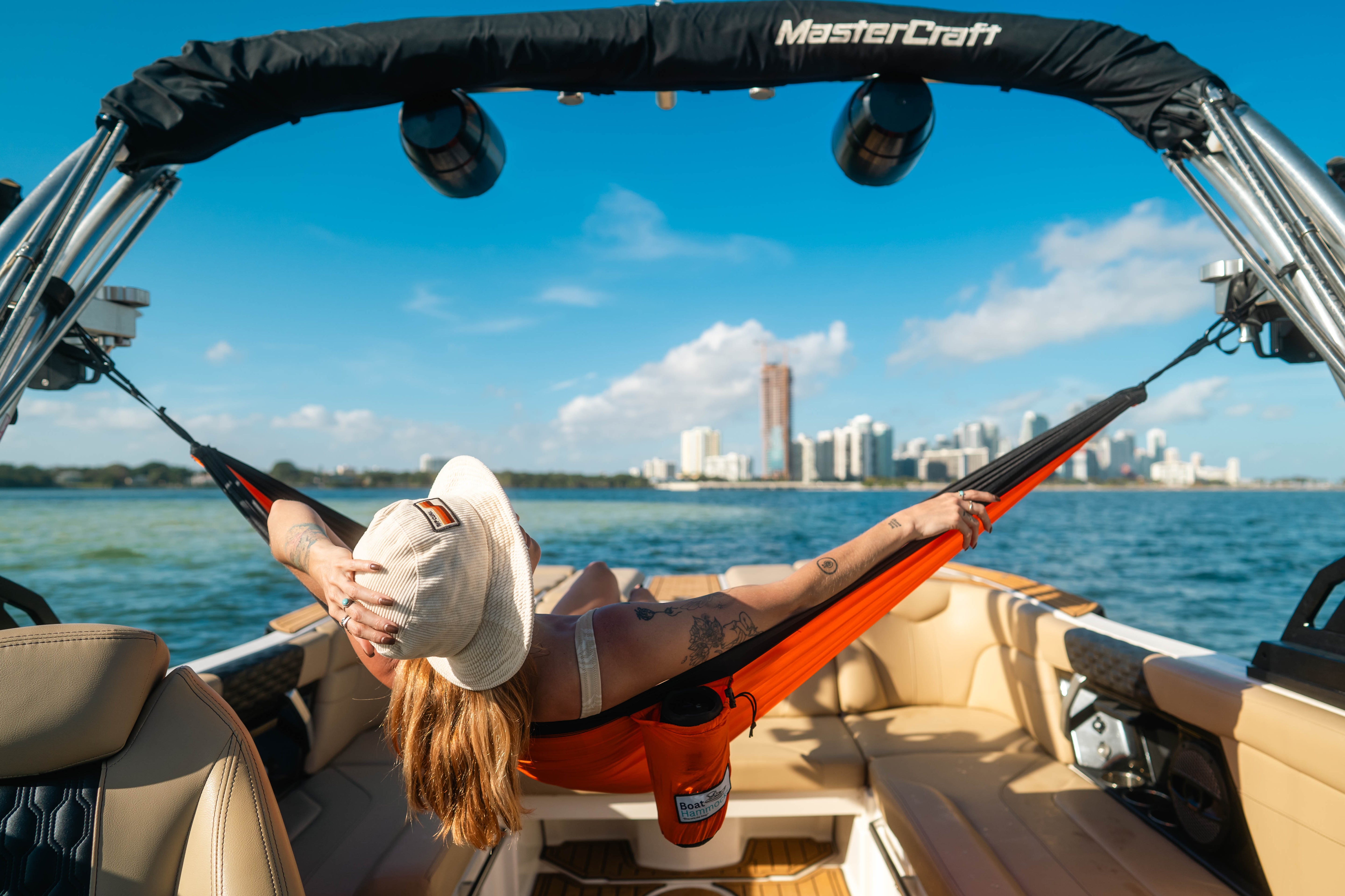 Boat Hammock | Orange & Black