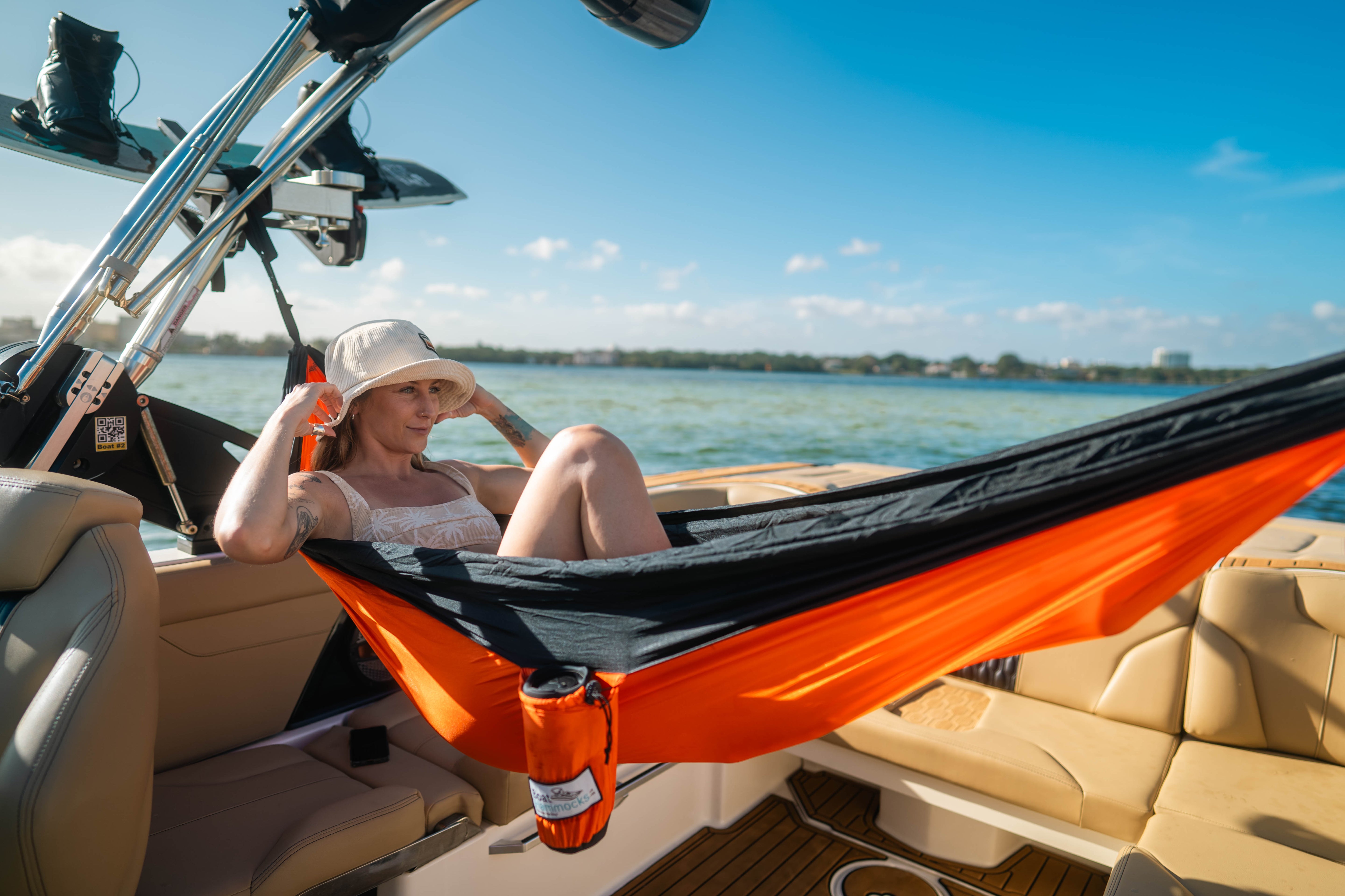 Boat Hammock | Orange & Black