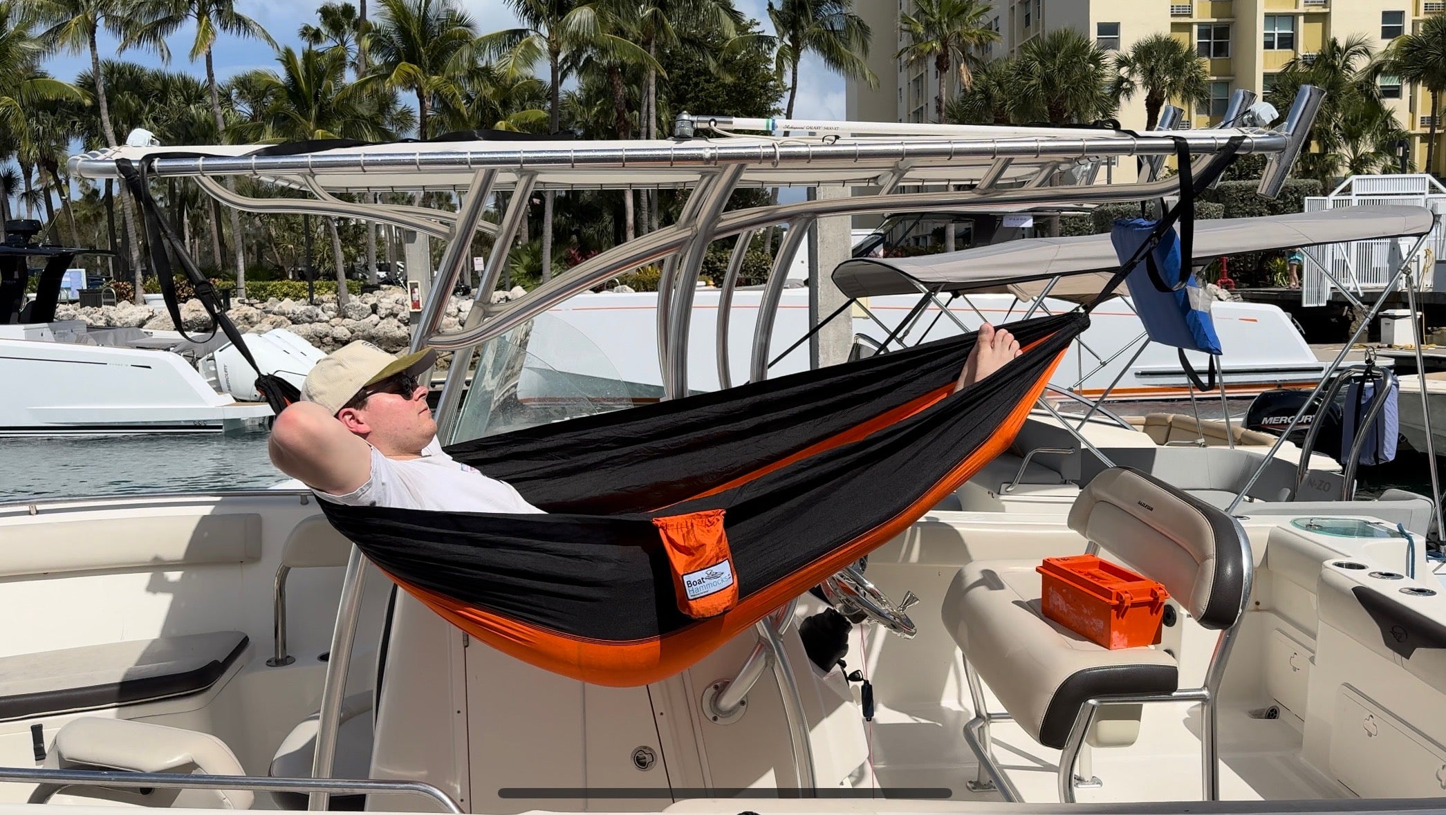 Boat Hammock | Orange & Black