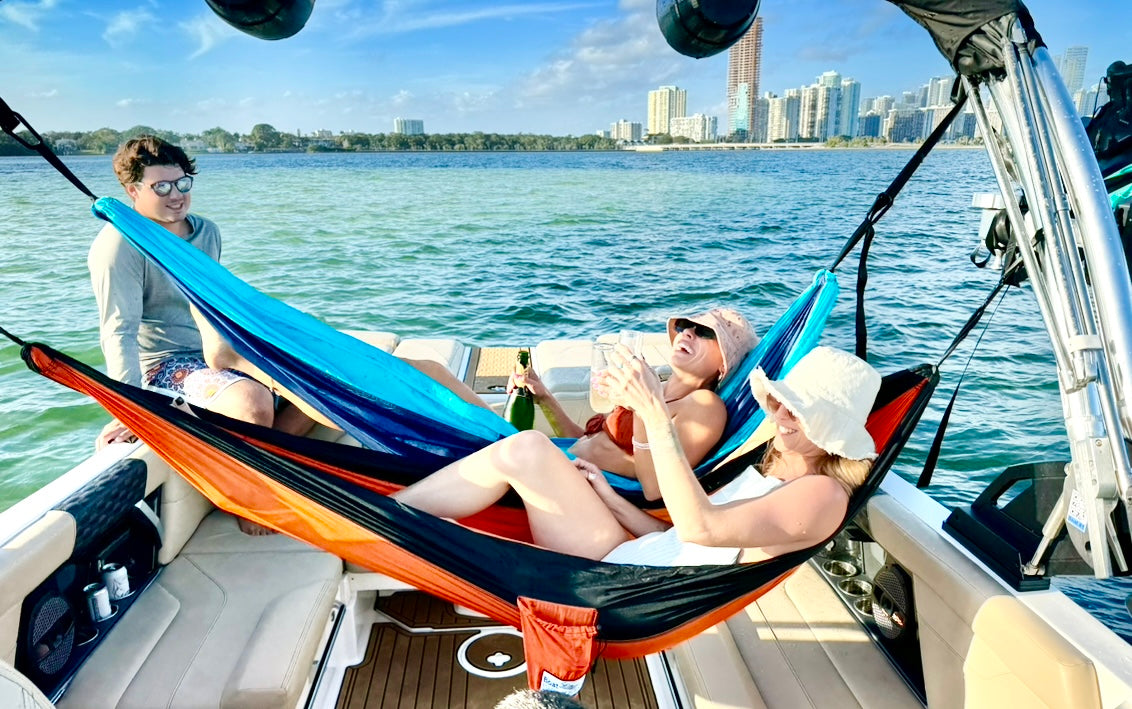 Boat Hammock | Orange & Black